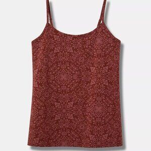 Torrid 4X Tank Top Cami Burgundy Medallion Print Foxy Plus Size Layering Shirt